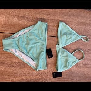 Free Press Teal Green Bikini Set, Size M
